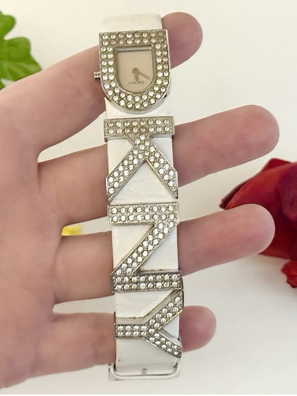 Ladies DKNY Sparkly Crystal Designer Watch Stylish Rhinestone Encrusted Logo